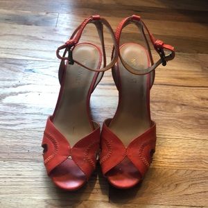 Nine West orange wedges